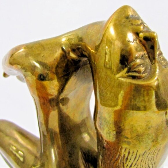 Vintage Brass Art Deco Long Haired Nude Woman Sculpture attributed Klara Sever - Picture 9 of 14